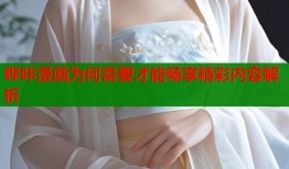 哔咔漫画为何需要才能畅享精彩内容解析